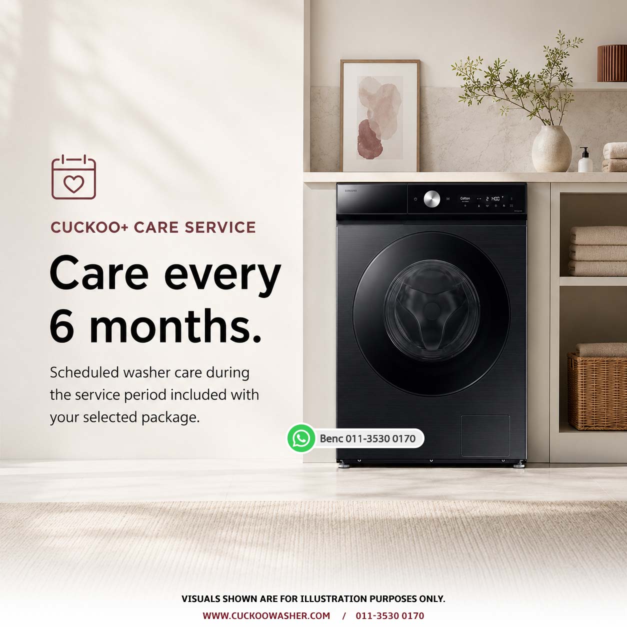 CUCKOO washer care service scheduled every six months in Malaysia