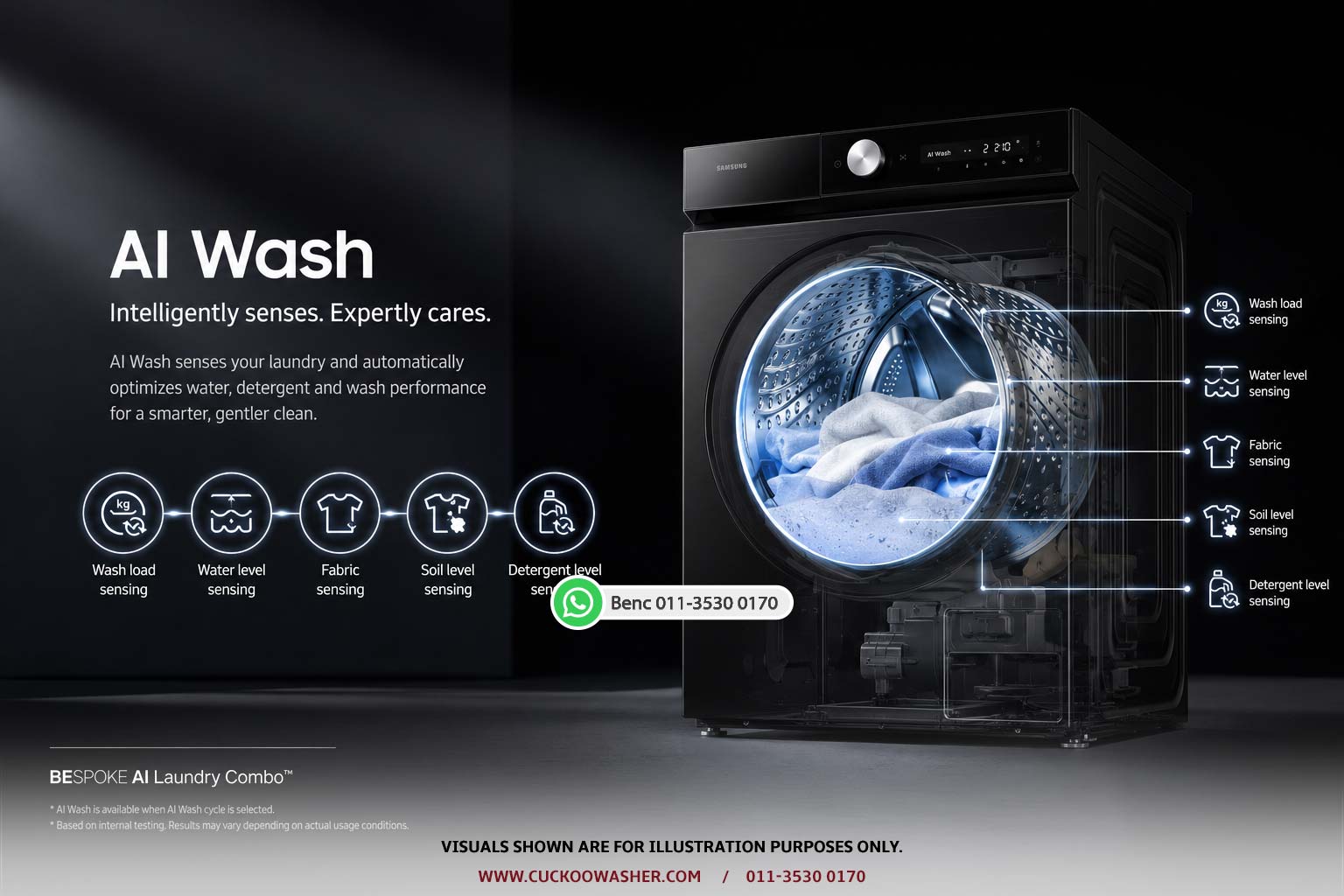 Samsung Bespoke washer dryer AI Wash
