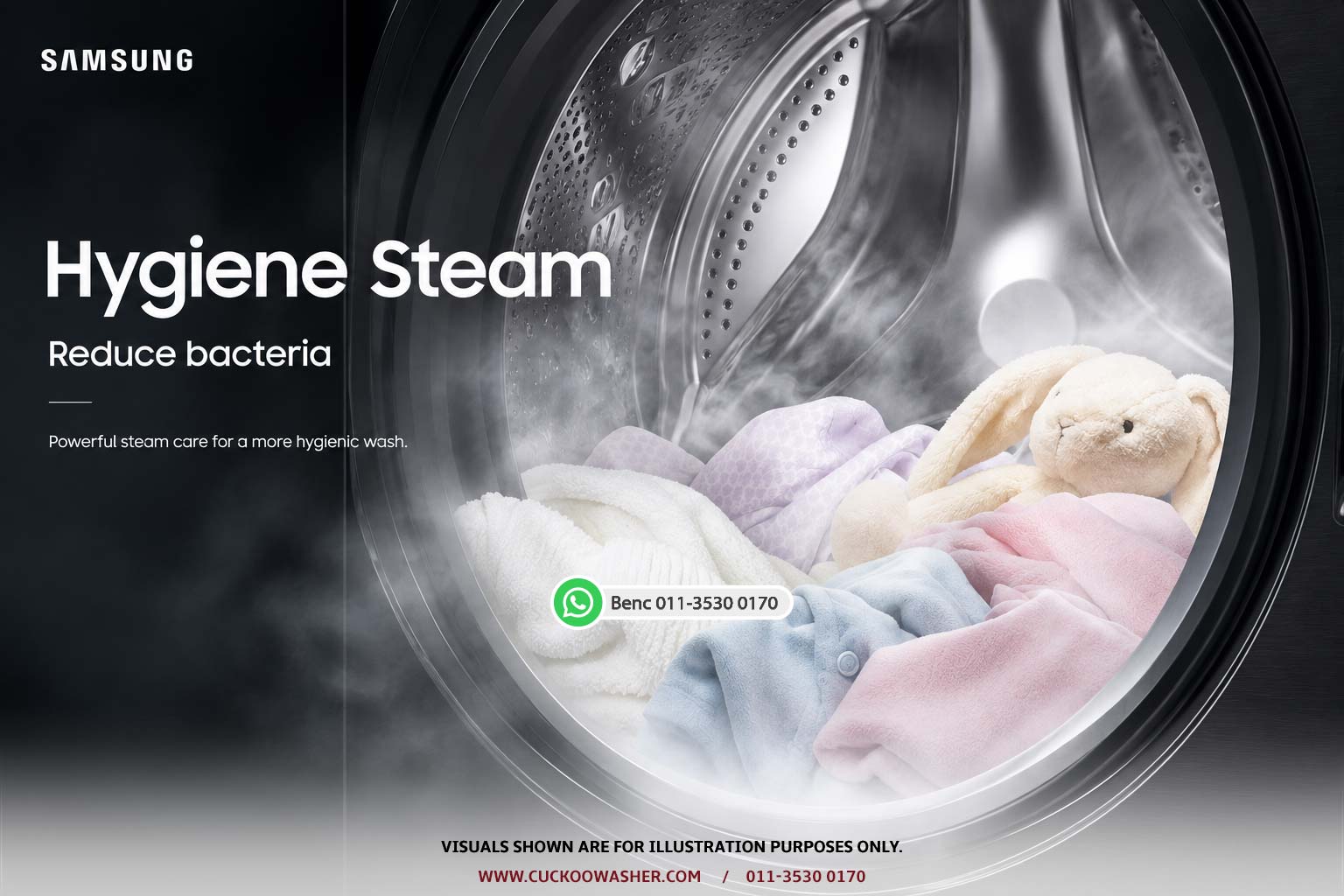 Samsung washer dryer Hygiene Steam feature